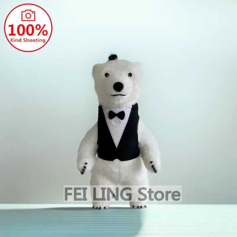 Надувной костюм-талисман для взрослых Пасхальный кролик с белым медведем панда