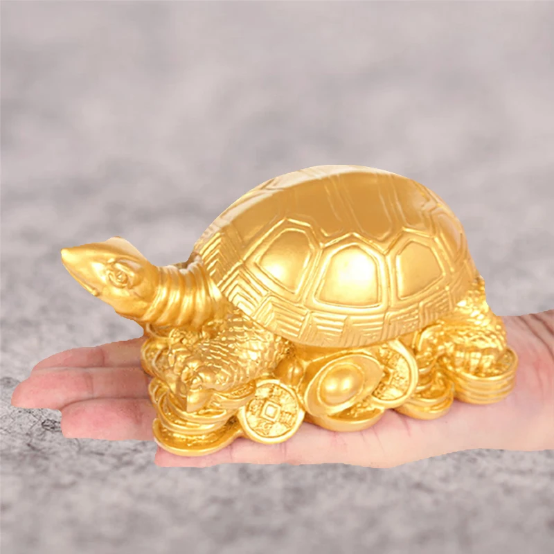 

Golden Fortune Mythical Animals Big Turtle Ornaments Office Home Decoration Metal Tortoise Statue Figurines Gift