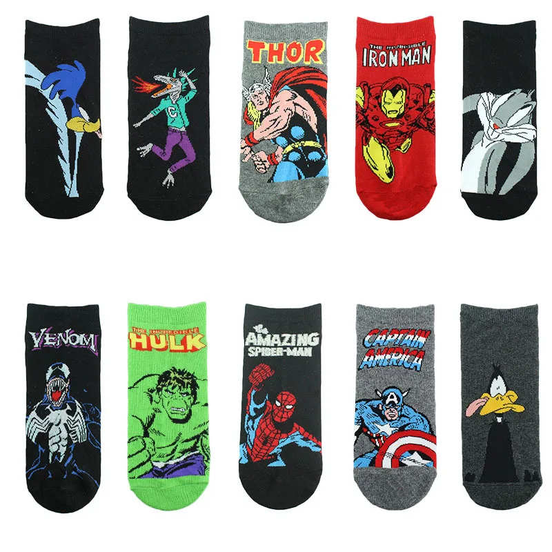 

Disney Anime Socks Spiderman Marvel Characters Cartoon Soft Cotton Iron Man Batman Movie Men Women Birthday Christmas Gifts