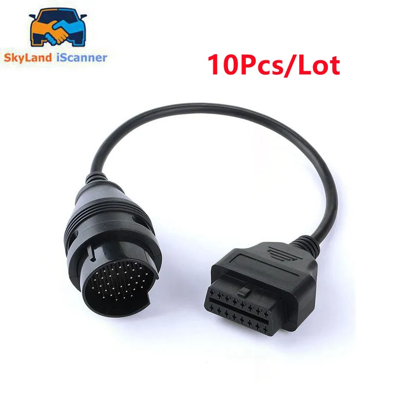 10Pcs/Lot 38 Pin to 16 Pin OBD2 OBD Car Diagnostic Adapter Cable Black For Mercedes For Benz Car Diagnostic Cable Free Ship