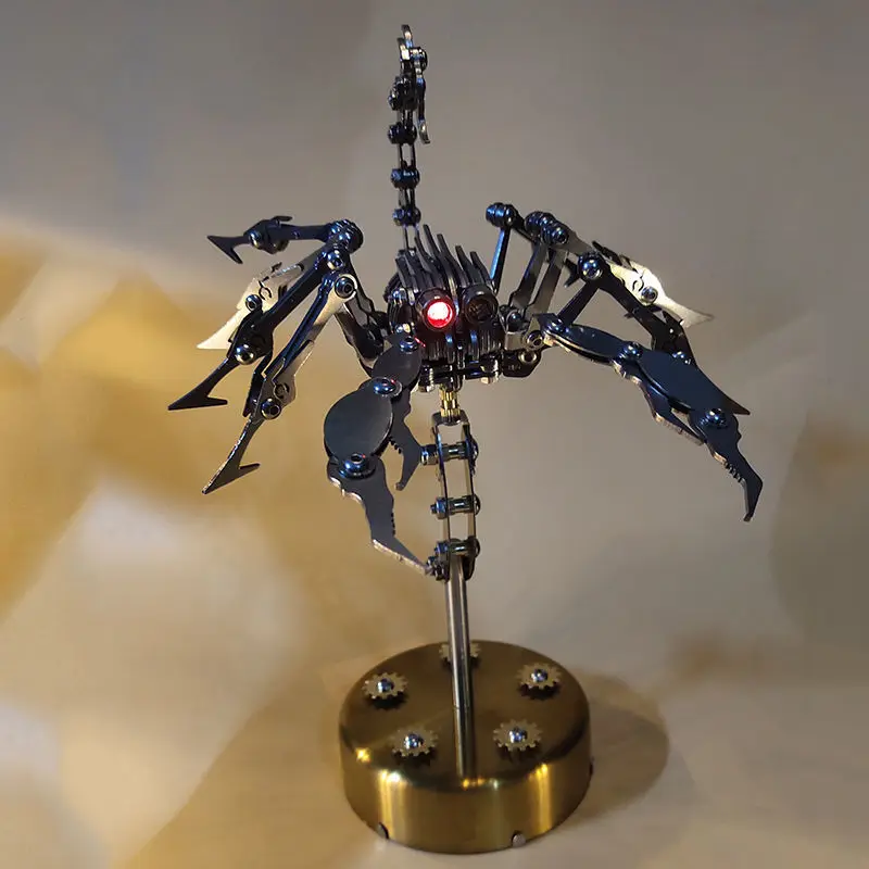 

Панк механический Скорпион из нержавеющей стали статическая сборка с горением головного мозга фототворческая самодельная форма для насекомых