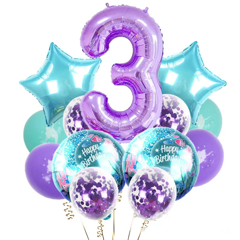 Набор воздушных шаров с блестками в виде русалки |