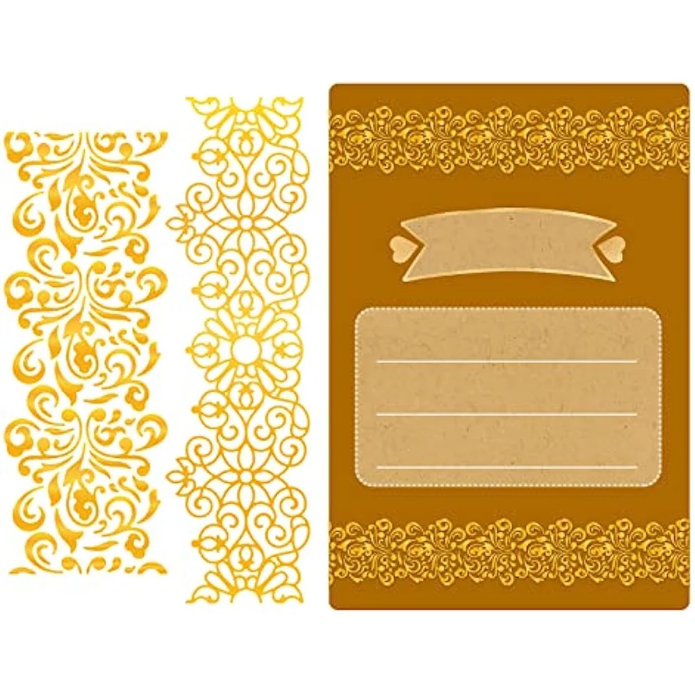 

Flower Lace Edge Border Hot Foil Plate for DIY Foil Paper Embossing Scrapbooking Decor Greeting Cards Making Wedding Birthday