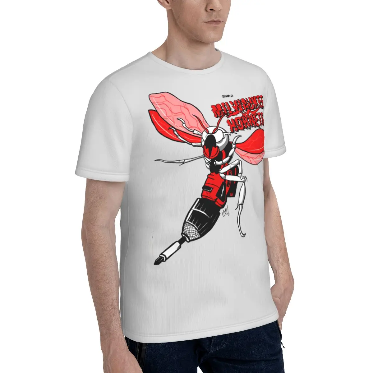 Promo Baseball Milwaukees Tools Hornets T-shirt Graphic Vintage Men's T Shirt Print Nerdy R258 Tops Tees European Size