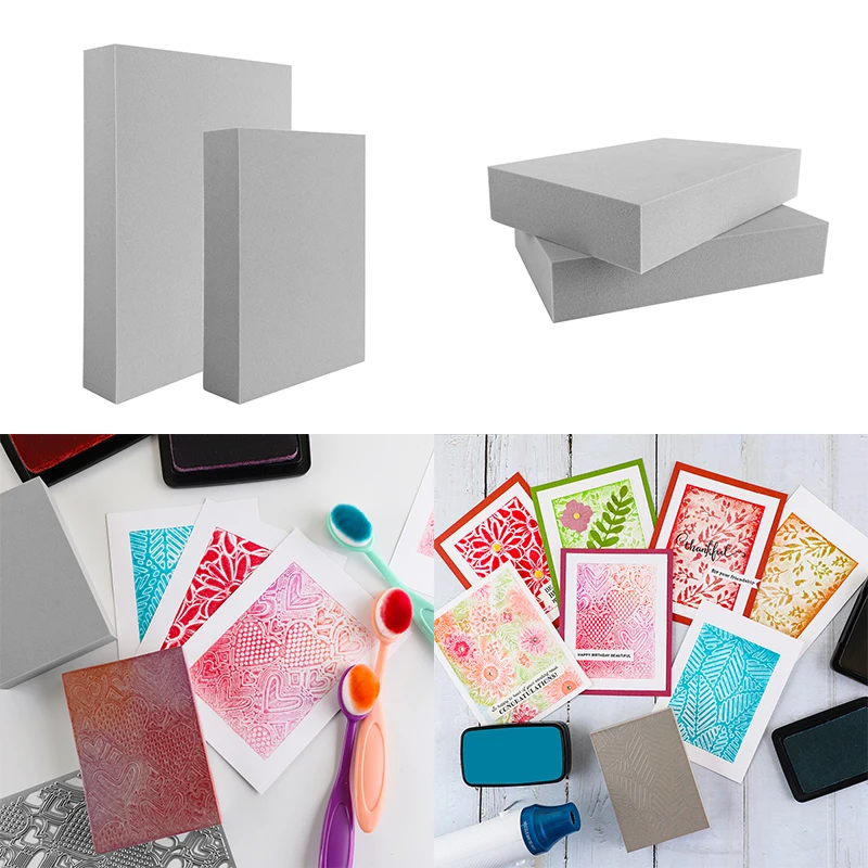 

Reusable Stamping Foam Moldable Foam Blocks for backgrounds & card fronts embossing making Reverse Stamped scrapbooking 2 Sizes
