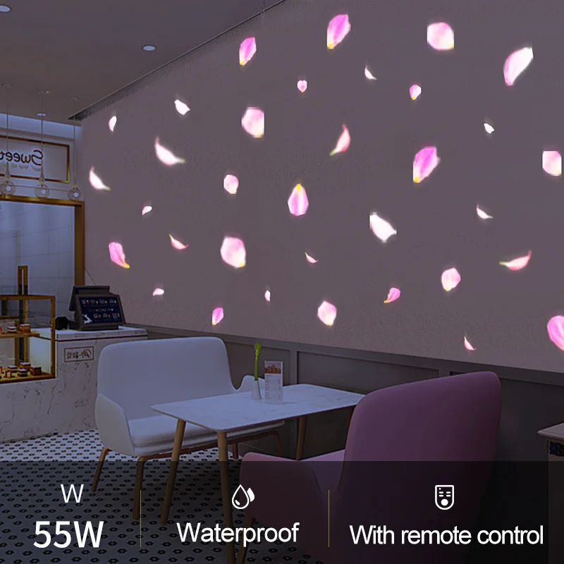 Комнатные падающие цветы Мерцающая динамическая атмосфера креативная проекция