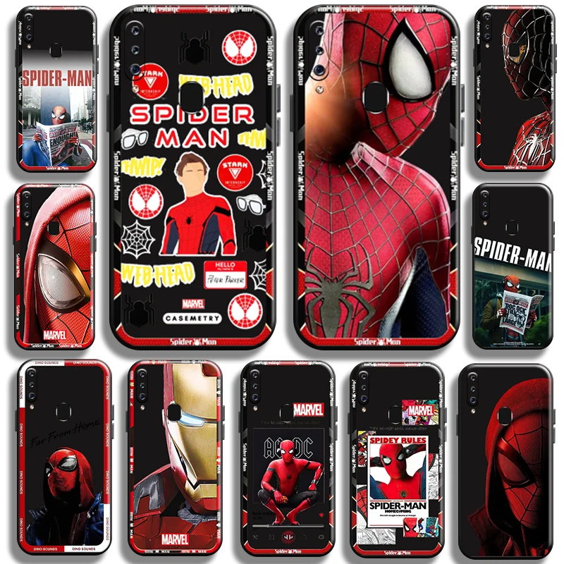 

Marvel Spiderman Iron Man for Samsung Galaxy A60 Phone Case Back Coque TPU Cover Black Shockproof Liquid Silicon Carcasa Soft