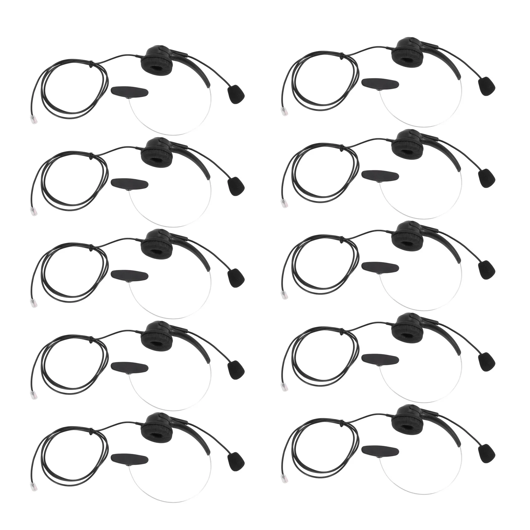 

10x 4-контактный разъем RJ9, гарнитура для громкой связи с шумоподавлением, проводная бинауральная гарнитура, наушники с микрофоном для настол...