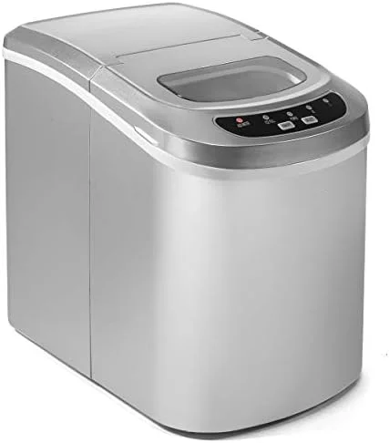 

Ice Maker Machine for Counter Top Makes 26 lbs Per Ice Cubes ready in 6 Minutes Ice Maker w/Ice Scoop (Silver)