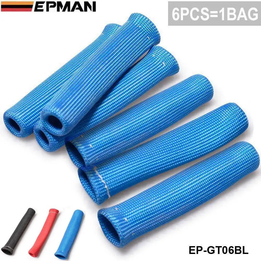 

6 Cyl Blue 1200 Degree Spark Plug Ignition Wire Heat Boot Protector Cover For BMW E39 5-Series (2000- ) EP-GT06