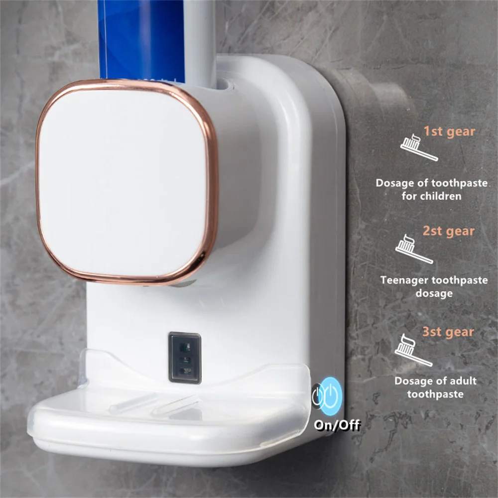 

Extruder Silicone Fully Automatic Automatic Induction Rechargeable Wall-mounted Bathroom Supplies Toothpaste Squeezer White