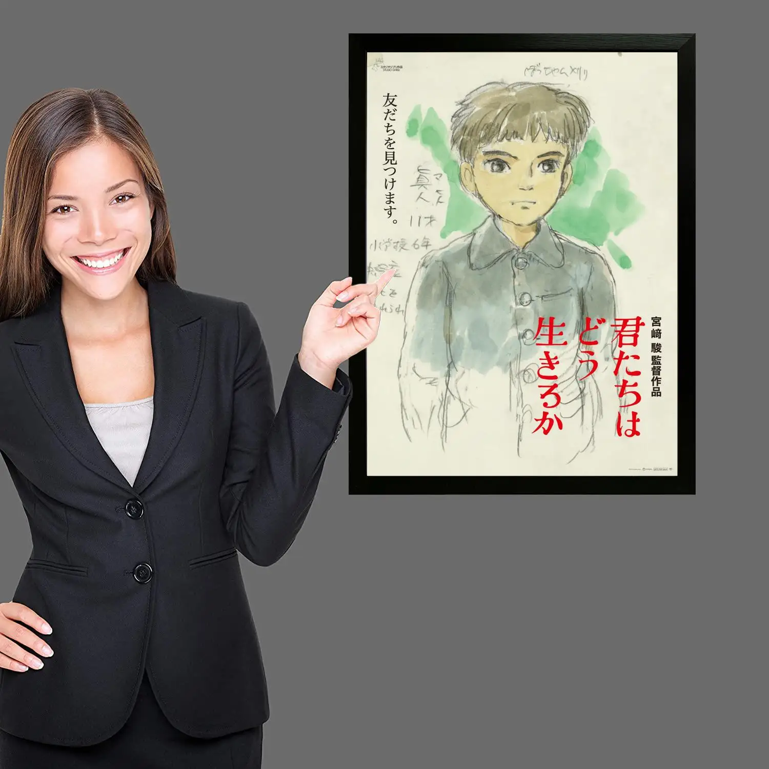 Плакат на холсте Мальчик и цапля настенное искусство печать с изображением