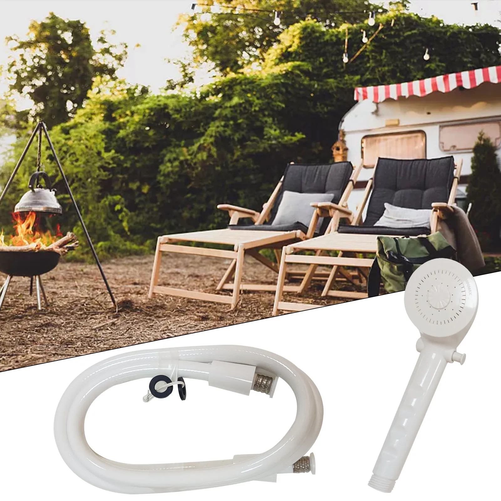 

Hose ​Shower Head Portable RV Economy Shower Head Synthetic 60\\\" Hose Kit ABS White For RV For Car Lightweight