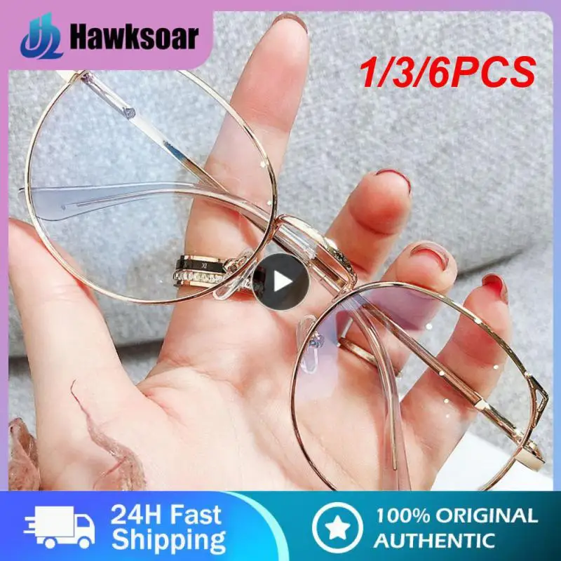

1/3/6PCS Retro Anti Blue Light Glasses Round Polygonal Metal Frame Women Men Fashion Eyeglasses Unisex Eyewear