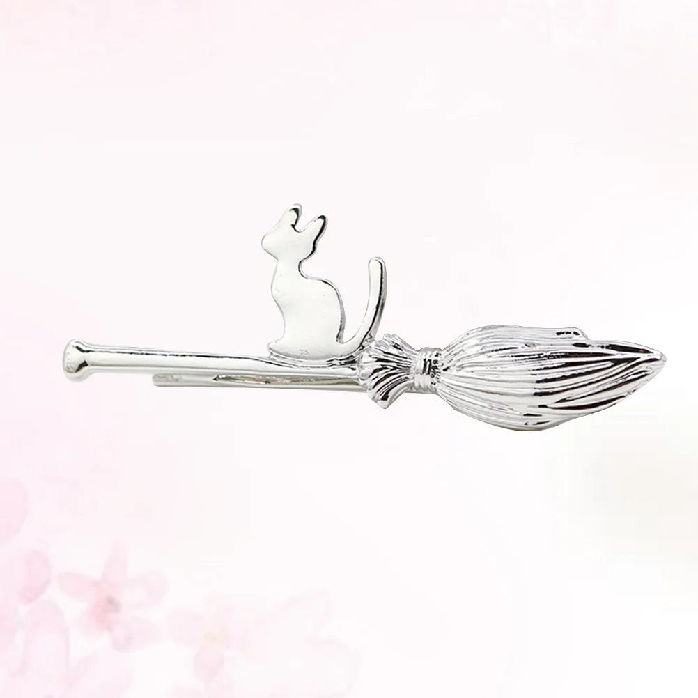 

Hair Women Cat Hairpin Clip Broom Accessories Barrettes Witch Cartoon Bobby Gold Accessory Fashion Clips Silver Metal Short