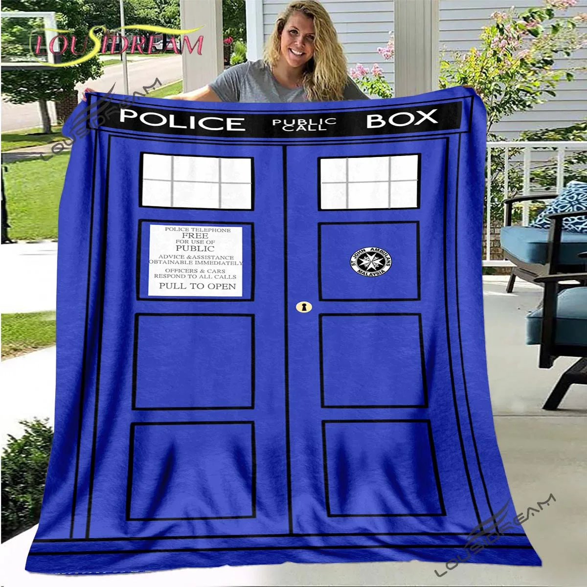 

The Doctor Who Blanket for Couch Sofa Bed Lover Wolf Fleece Bedspread Blanket Vintage Bedding Picnic Wool Soft Blanket