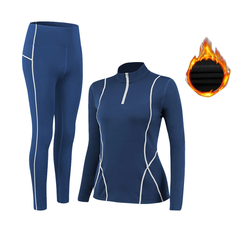 

2023Winter Women's Thermal Underwear Sets High-collar Winter Fast Dry Long Johns Thermo Underwear Women Shirt Female Warm Clothe