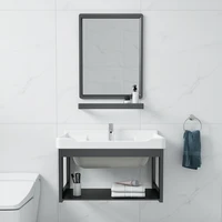 nordic space aluminum bathroom cabinet ceramic sink units simple hang a wall lavatory toilet wash gargle bathroom vanities