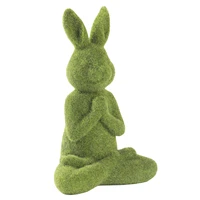yoga rabbit ornament green yoga bunny for yoga enthusiasts whimsically detailed sculpture decoration for garden lawn