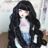 doll wig 13 14 16 bjdsd long curly hair with bangs high temperature silk girl diy play house toys kid doll accessories