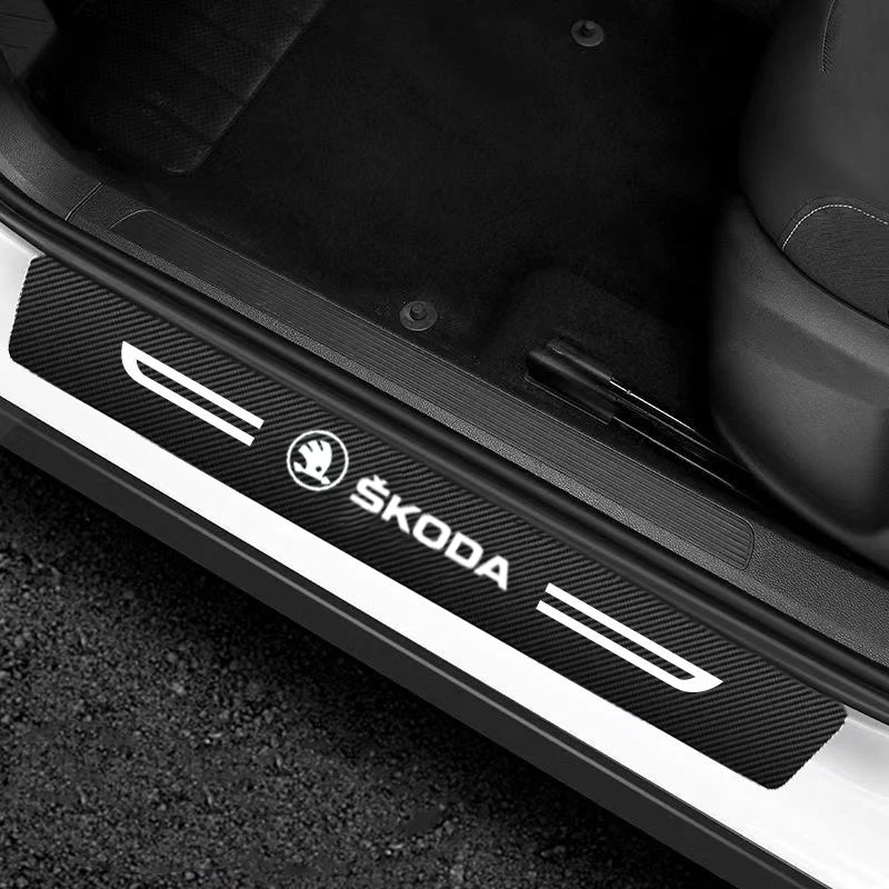 Фото Защитная Наклейка на порог автомобильной двери Carbon Blade для Skoda Fabia Superb Octavia Kodiaq Yeti Karoq Citigo Felicia Kamiq Rapid Scala №4