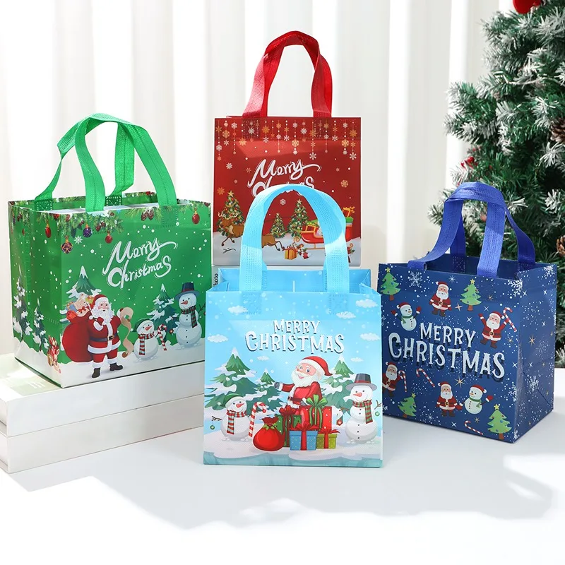 Christmas Gift Bags Non-woven HandBags Merry Decoration 2024 For Home Navidad Natal Xmas Packing New Year 2025