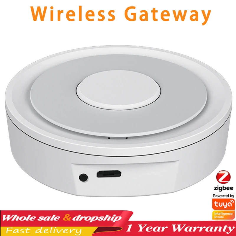 

Tuya ZigBee 3.0 Wireless Gateway Hub Smart Home WiFi Bridege Voice Control Competible With Alexa Google Assistant