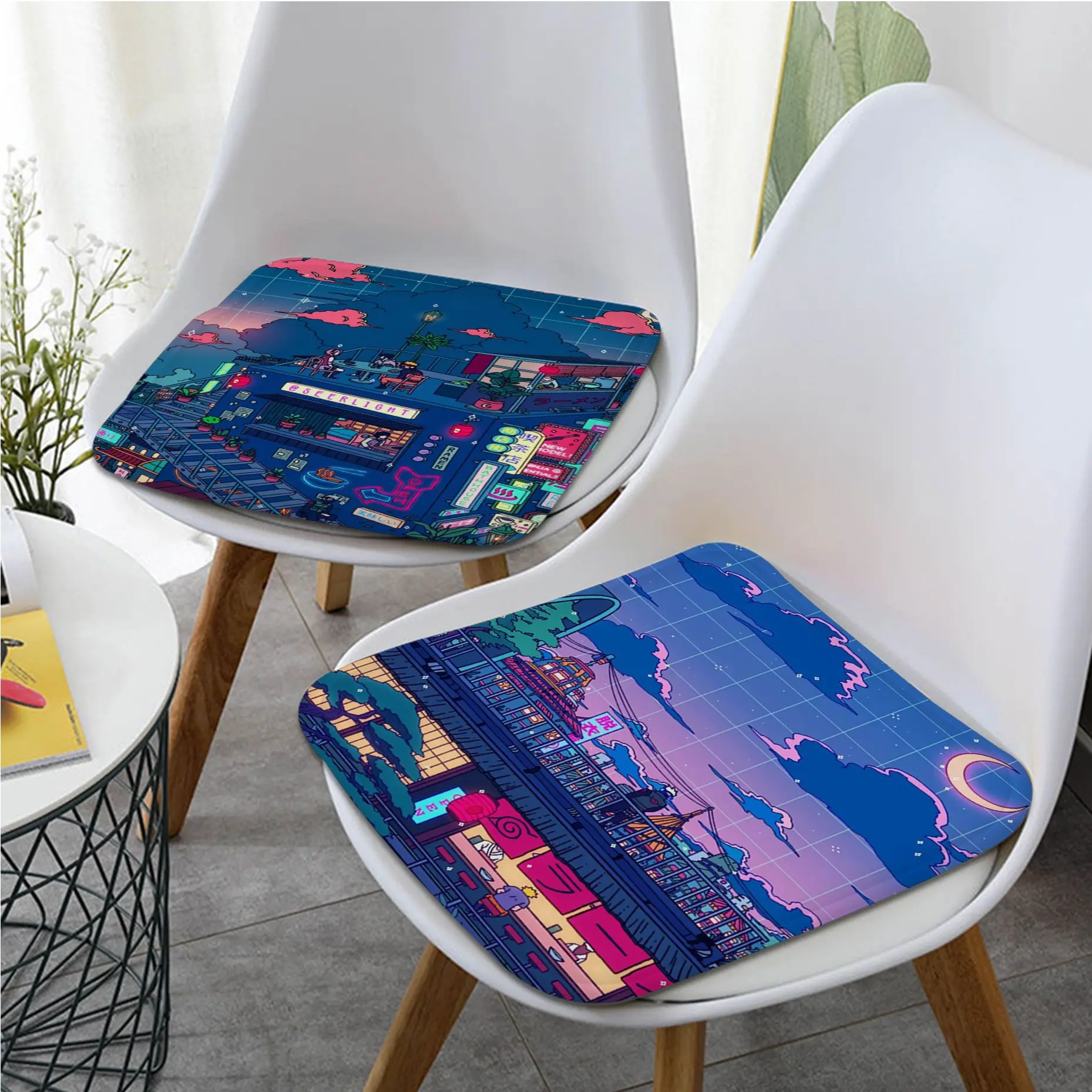 

BANDAI Scenery Naruto Round Seat Cushion Office Dining Stool Pad Sponge Sofa Mat Non-Slip Buttocks Pad