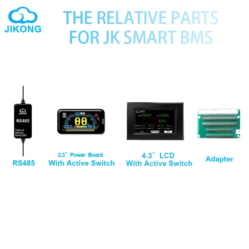 Jikong BMS RS485 יכול מודול LCD תצוגת מתאם