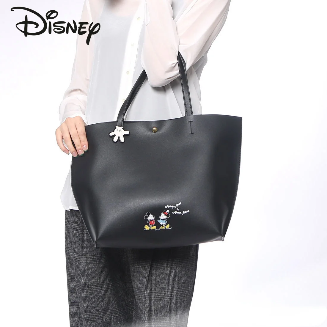 

Disney New Cartoon Cute Mickey Lady Handbag Large Capacity Multifunctional Pu Magnetic Buckle Luxury Fashion Lady Shoulder Bag