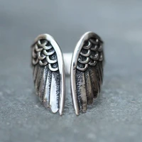 2022 hot vintage angel wing ring for women men creative opening finger ring for women wedding ring jewelry jewelry
