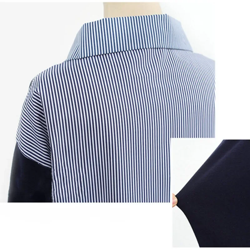 Универсальная рубашка с воротником из двух частей иллюзорный топ свободная