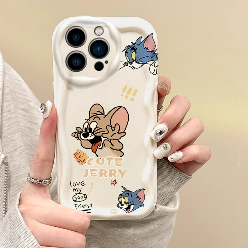 New T-Tom And J-Jerry Couple Phone Case For iPhone 16 Pro Max 15 14 13 12 11 8 7 X XR XS Dustproof Shockproof Cover