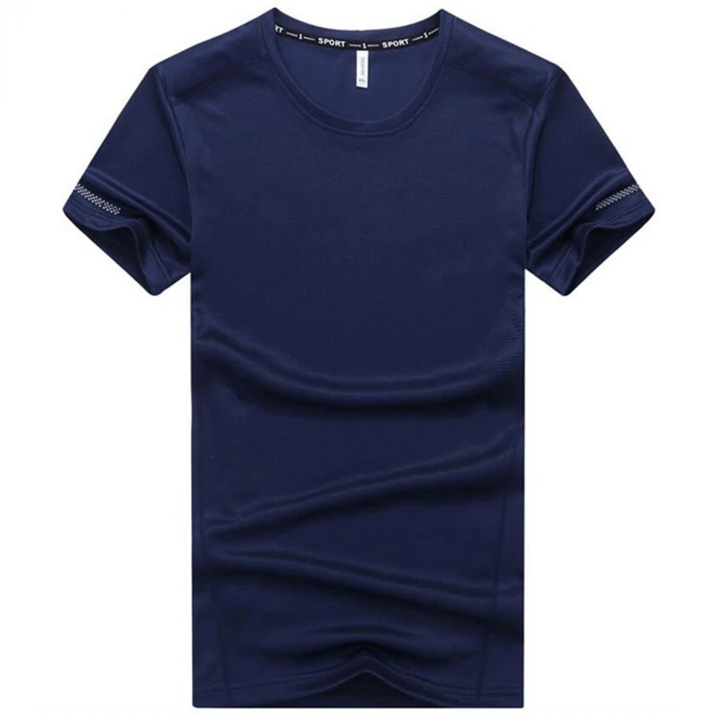 

Летняя мужская быстросохнущая Повседневная футболка размера плюс 7XL 8XL 9XL, футболка с коротким рукавом и круглым вырезом, Удобные однотонные топы, футболки, одежда