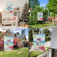 happy fathers day double sides garden yard flag decorationwarm greeting for dad house home flags banners