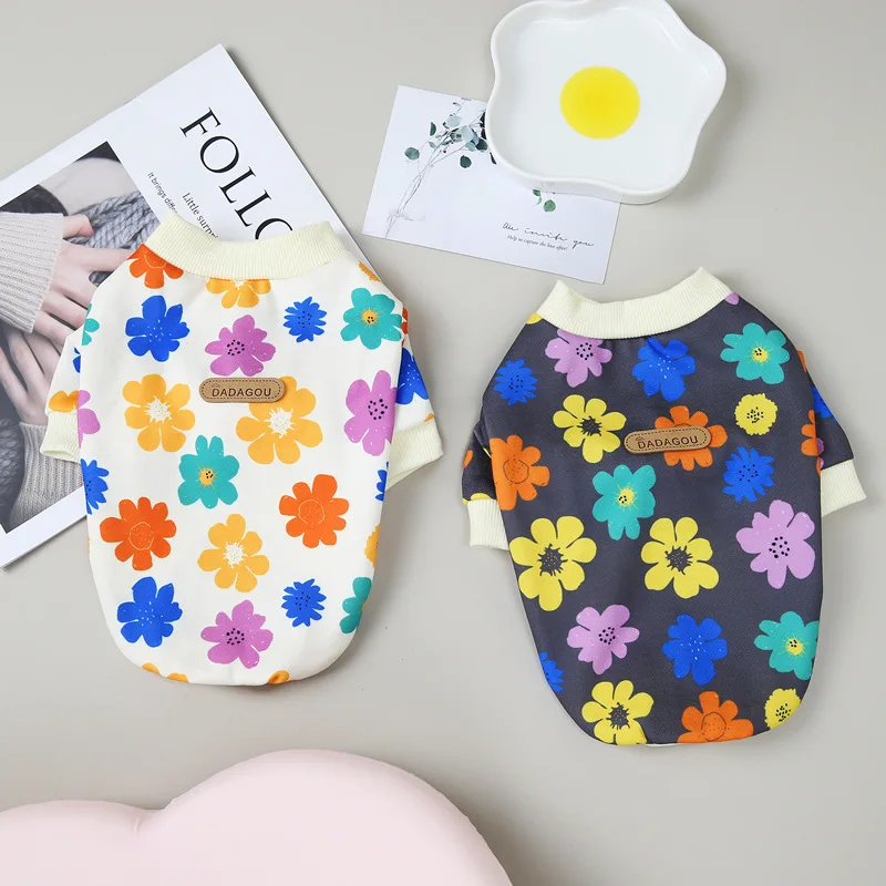 

Разноцветные толстовки с капюшоном для собак, одежда для домашних животных, одежда для собак и кошек, милая рубашка, Осень-зима, Бишон, модны...