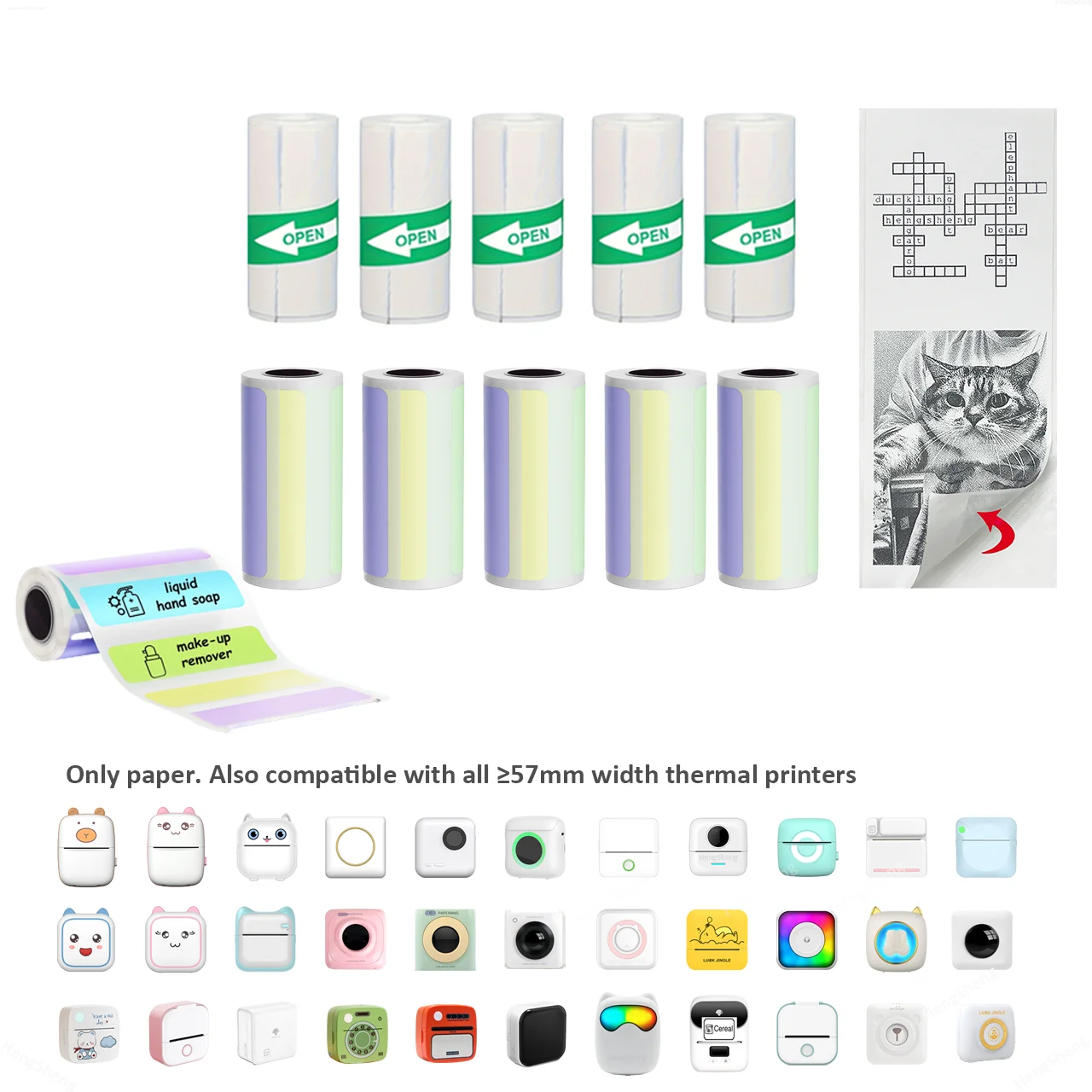 Мини-принтер бумага для Термоэтикеток наклейка карманного термопринтера печати