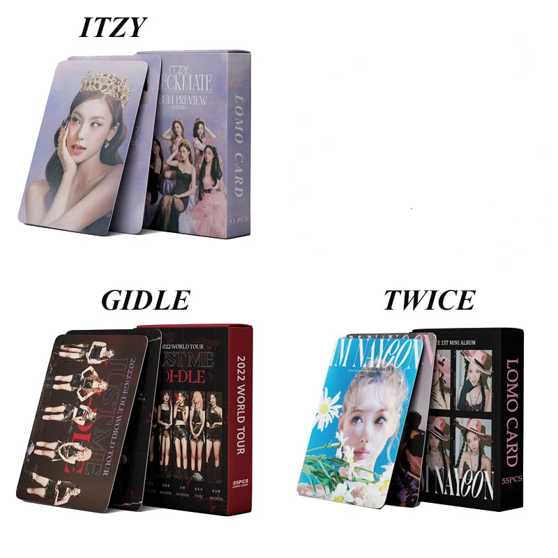 

55pcs/set Kpop TWICE Album Kep1er Itzy Gidle Photocards Fromis_9 Photo Lomo Cards Girls Postcards for Fans Collection Gift