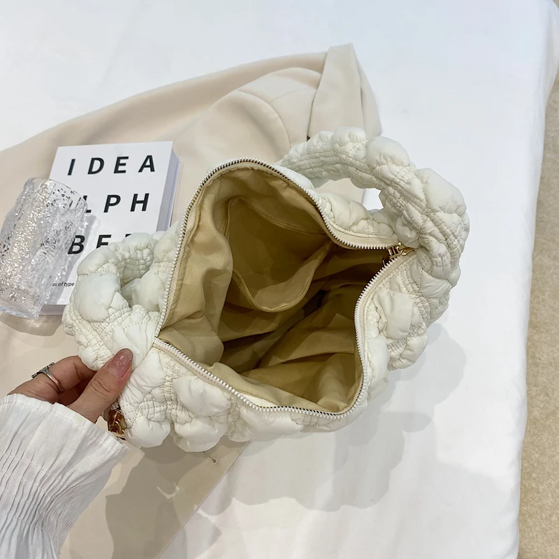 Повседневная плиссированная сумка через плечо в форме облака женская