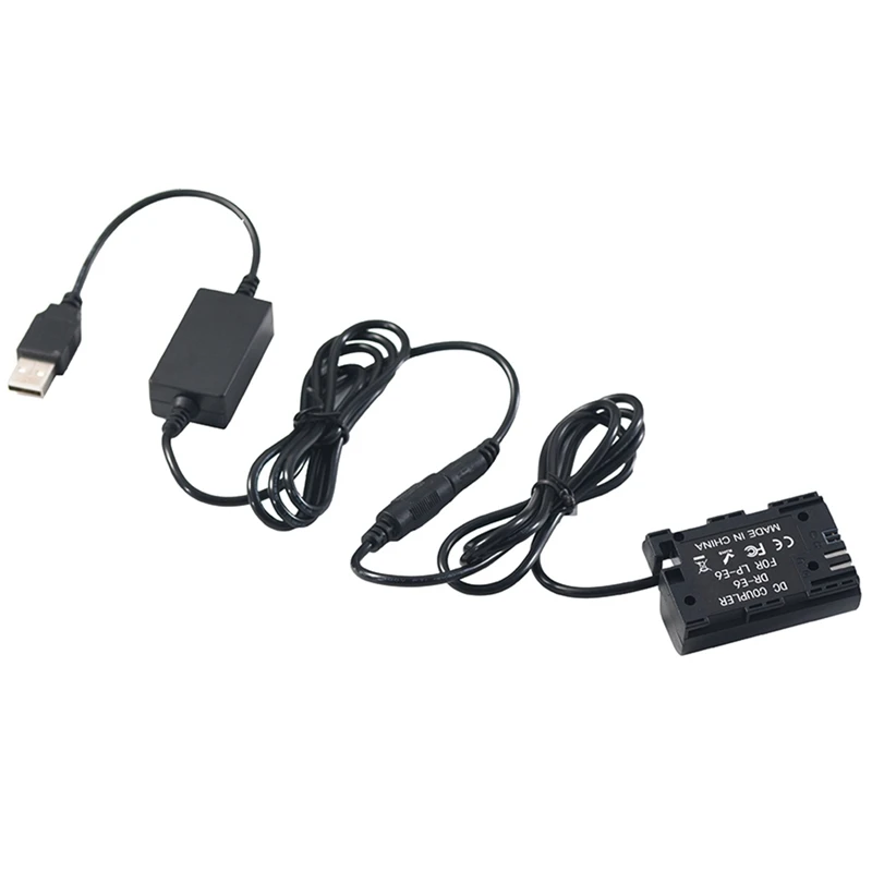 

USB 5 В муляж аккумулятора, внешний аккумулятор и усилитель кабеля, адаптер питания постоянного тока для Canon EOS 5D2 5D3 5D4 6D 6D2 60D 7D 7D2