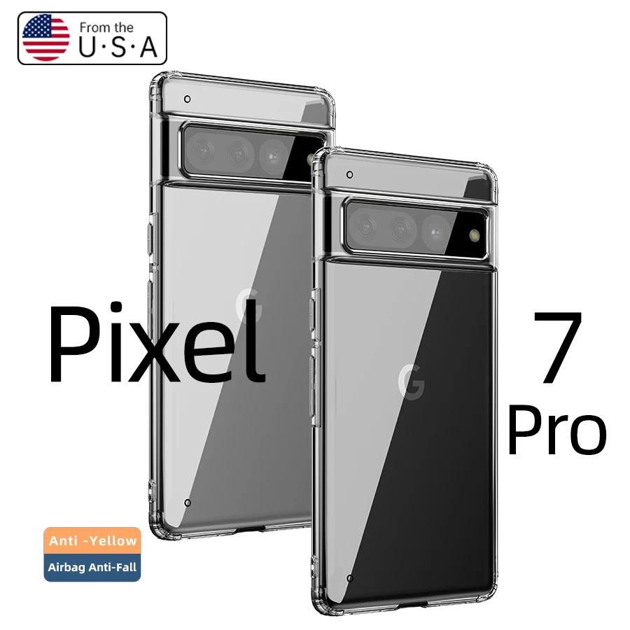 4K HD Clear PC Phone Case for Google Pixel 7 Pro Airbag Shockproof TPU Soft Edge Cover Anti Yellow Phone Case Pixel7 Pro