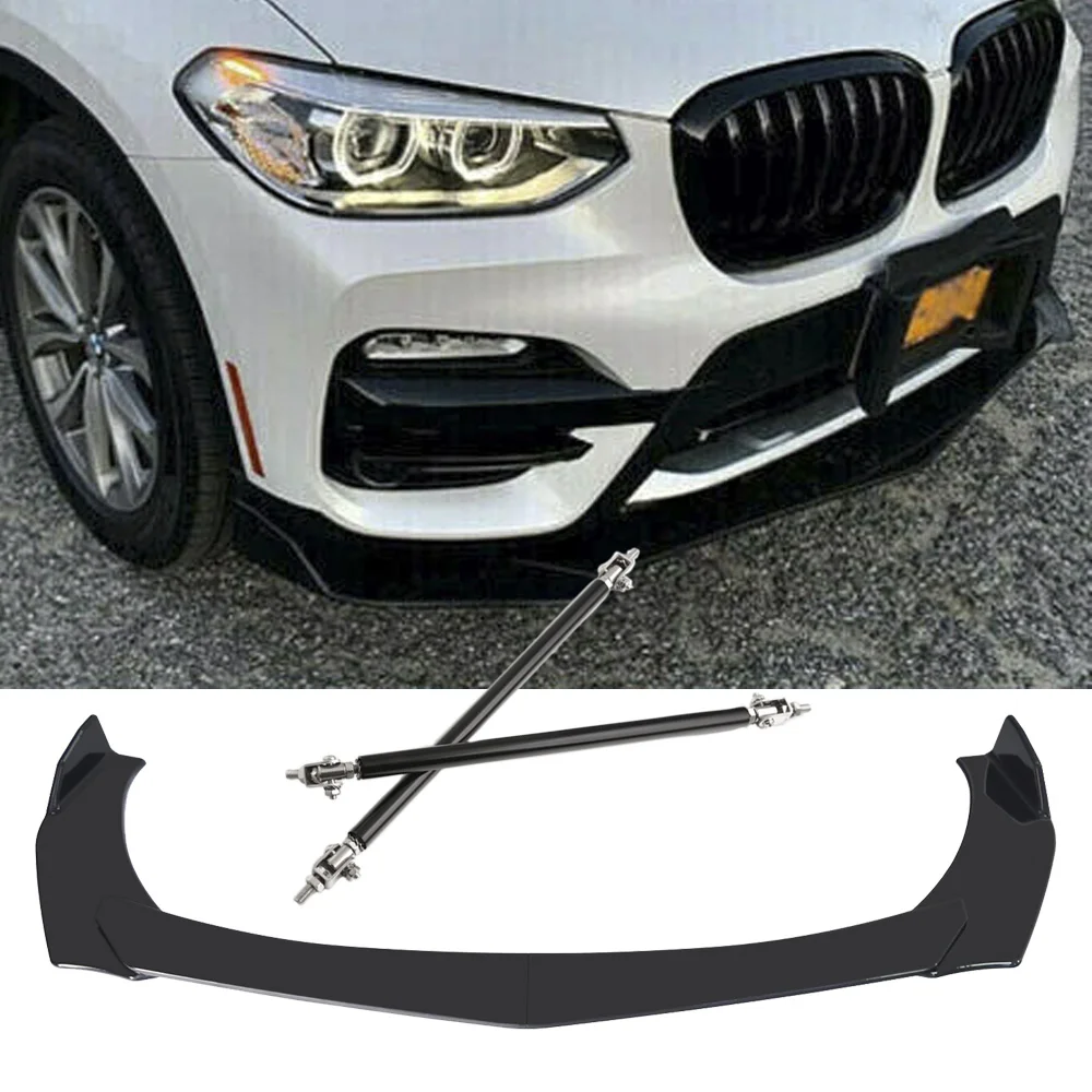 

For E90 E91 E92 E93 E60 E61 Front Bumper Lip Splitter Spoiler + Strut Rods