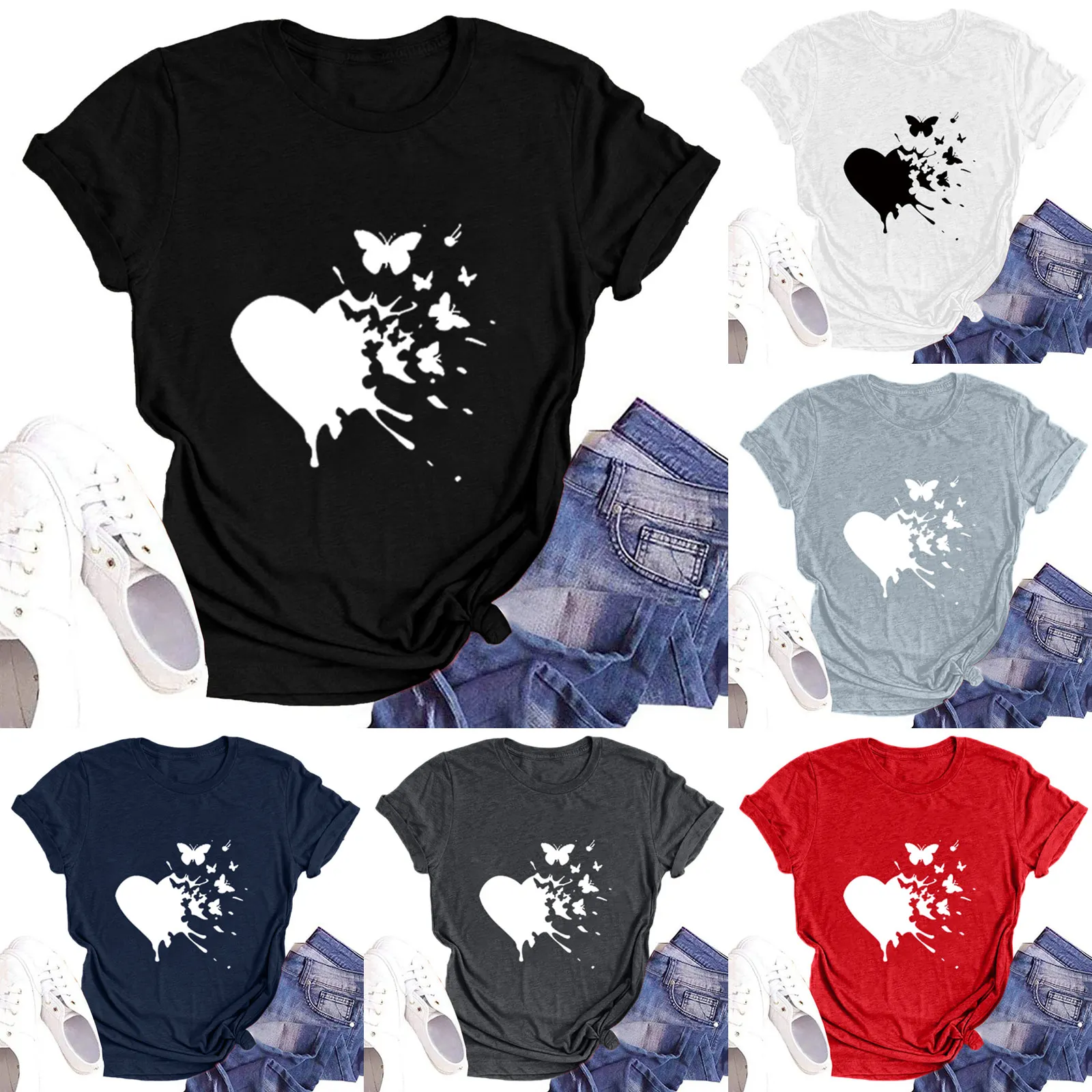 

Женская футболка с длинным рукавом, круглым вырезом и принтом