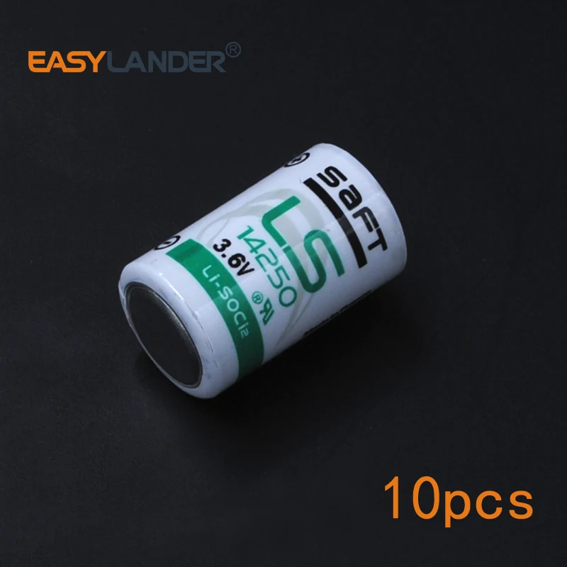 

10pcs/Lot 3.6V 1200mAh LiSOCl2 Battery for Saft LS-14250 LS14250 LS-14250C 1/2AA 14250 PLC CNC SMB LITHIUM NEW