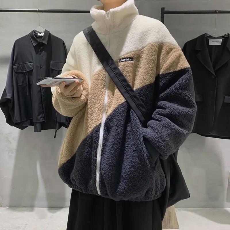 2022 Autumn New Light Luxury Fashion Jacket Men Sweater Loose All-match Thick Cardigan Cotton Jacket BoutiqueClothingSimpleStyle