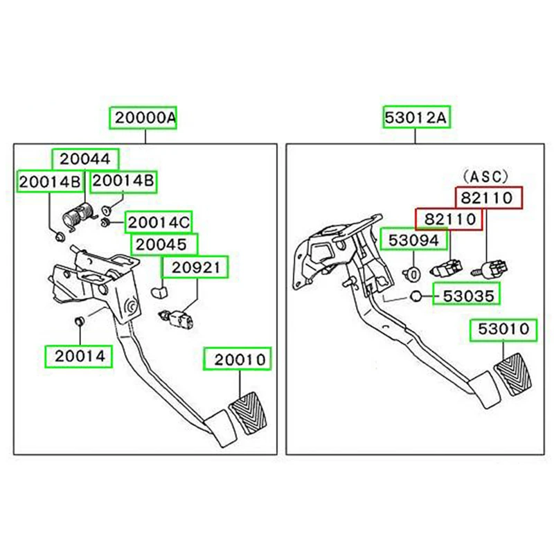 Переключатель стоп-сигнала для Mitsubishi Pajero V73V77V93V97 lancer EX 8614A018