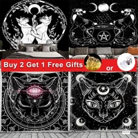 trendy cat magic tapestry mandala hippie macrame style suitable for dining room bedroom wall decoration aesthetics home decor