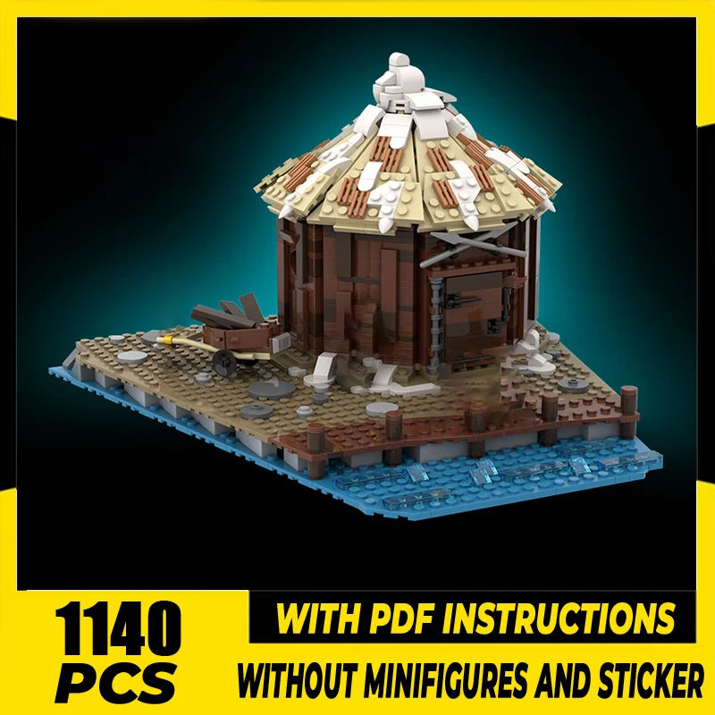 Средневековый замок модель Moc строительные блоки хижина для хранения деревня