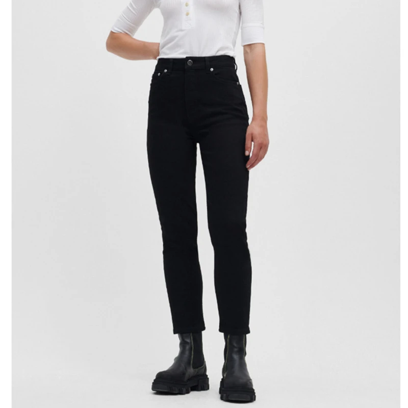 

Женские джинсы на молнии, узкие эластичные Простые узкие джинсовые брюки-карандаш с завышенной талией, повседневные весенние