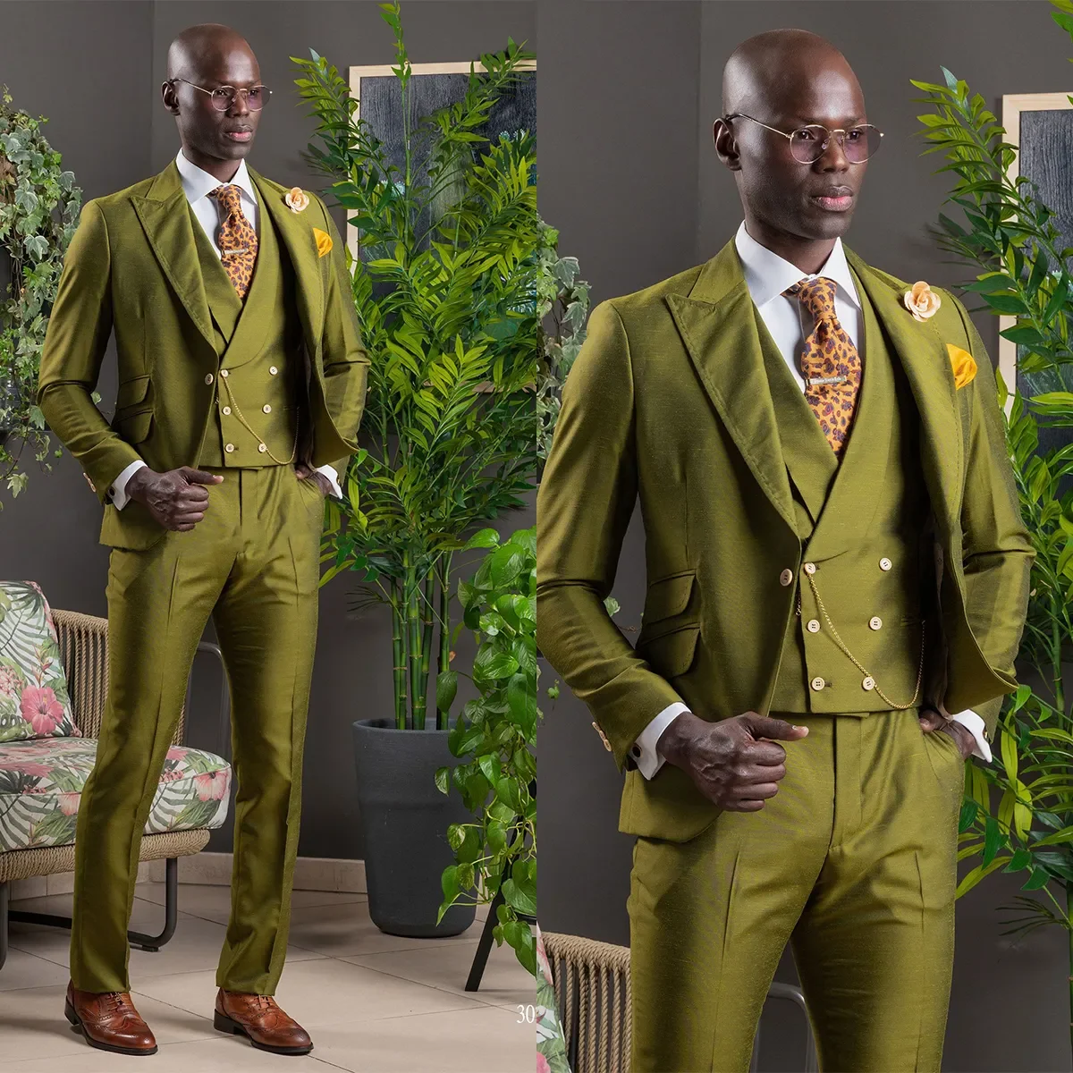

Handsome Olive Green Groom Men Wedding Tuxedos Classic Fit 3 Pieces Custom Made Mariage Party Prom Blazer Wear